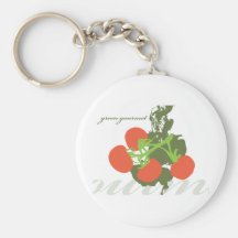 Green Gourmet Tomato Key Chain