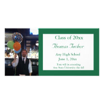 Green Graduation Photo Card