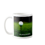 Green Grass Turf and Golf Ball / Tee, Personalized mugs