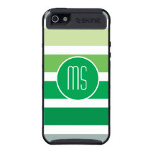 Green Grey Monogram Stripes Pattern Case For iPhone 5