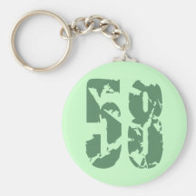 GREEN GRUNGE AND ERODED STYLE NUMBER 58 KEYCHAIN