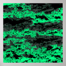 Green Grunge Clouds Poster