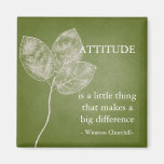 Green Grunge Leaves Fridge Magnets