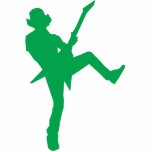 Green Guitar Player Silhouette Cut Outs
