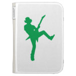 Green Guitar Player Silhouette Kindle Folio Case