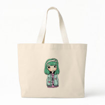 Green Haired Girl Tote Bag