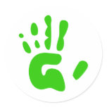 Green Hand Print Sticker