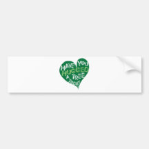 Green Heart (Hug a Tree) Bumper Sticker