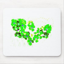 Green Heart Mouse Mats
