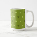 Green Heart Pattern Coffee Mugs