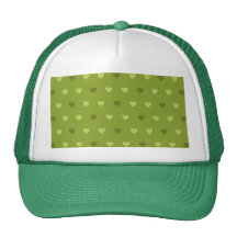Green Heart Pattern Mesh Hats