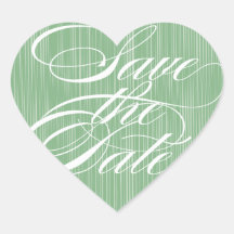 Green Heart  |  Save the Date Envelope Seal Heart Sticker