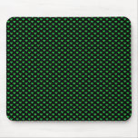 Green Hearts on Black Mouse Pad