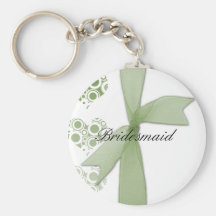 Green Hearts & Ribbons Key Chain