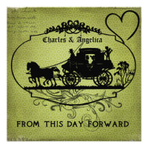 Green Hexagons This Day Forward Wedding Invitet