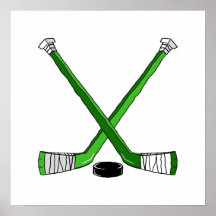 Green Hockey Poster