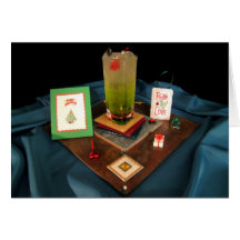 Green Holiday Cocktail Greeting Card