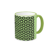 Green Honeycomb with Snowflake Mug