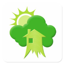 Green House Square Sticker
