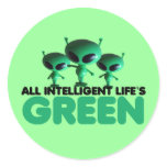 Green humor round sticker