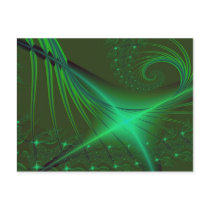 Green Interrumpted Fractal Art Postcard