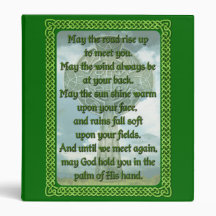 Green Irish Blessing Binders
