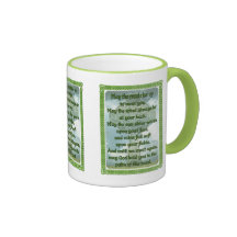 Green Irish Blessing Coffee Mugs
