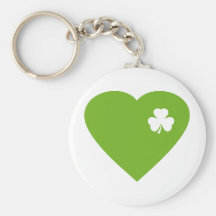green irish heart key chains