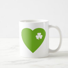 green irish heart mug