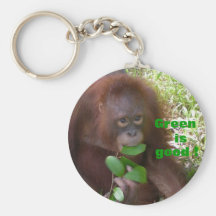 Green is Good Great Ape Fan Keychain