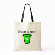 Green is keen. tote bags