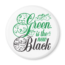 Green is the New Black Fridge Magnet