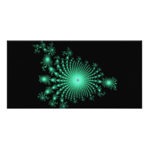 Green Islands fractal design Picture Card