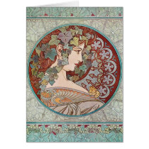 Green Ivy Goddess Art Greeting Cards