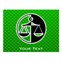 Green Justice Scales Post Card