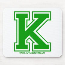 Green K Mouse Pad