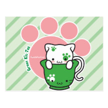 Green Kit-Tea PostCard
