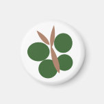 Green Kokeshi Triplet Butterfly Magnet