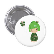 Green Kokeshi Triplet Pin