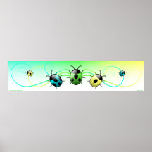 Green ladybugs print