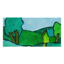 Green Landscape Photo Card