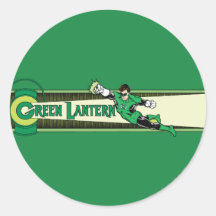 Green Lantern and Logo Round Sticker