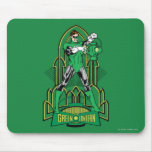 Green Lantern on decorative background mousepads