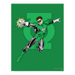 Green Lantern with Logo Background posters