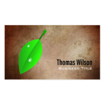 Green Leaf Business Cards Template