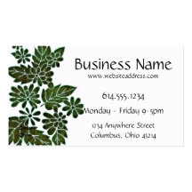 Green Leaf/Flower Designed Business Card