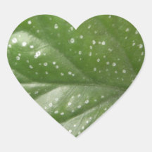 Green	leaf Heart Stickers