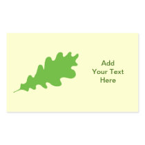 Green Leaf, Oak Tree leaf Design. Rectangle Sticker