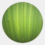 Green Leaf Round Stickers
