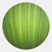 Green Leaf Round Stickers